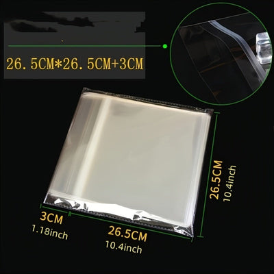 50 piezas/100 piezas Fundas de vinilo PE para discos, 17.78/25.4/30.48 cm Fundas para álbumes, 18.8cm X 18.8cm Protección exterior para colección de 45 RPM LP, Estuches de almacenamiento y exhibición de música