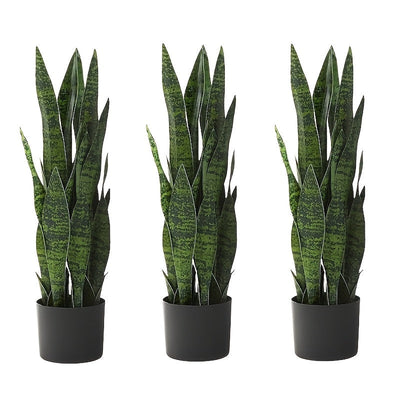 3-6 Pack Planta Artificial Sansevieria, Plástico Graptosedum Planta de Culebra para Decoración Interior y Exterior, Planta de Piso de Verde Falso para Hogar, Oficina, Aniversario, Navidad, Pascua, Día de San Patricio, Día de San Valentín, Muharram/Año Nu