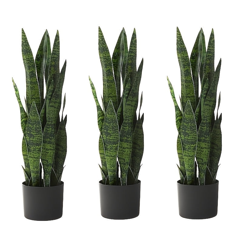 3-6 Pack Planta Artificial Sansevieria, Plástico Graptosedum Planta de Culebra para Decoración Interior y Exterior, Planta de Piso de Verde Falso para Hogar, Oficina, Aniversario, Navidad, Pascua, Día de San Patricio, Día de San Valentín, Muharram/Año Nu