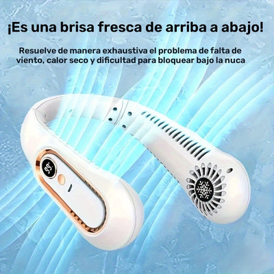 1pc Ventilador portátil para colgar en el cuello con carga USB, herramienta de enfriamiento portátil para el verano caluroso, ventilador de cuello sin aspas, ventilador de enfriamiento de aire portátil ajustable, para deportes al aire libre, viajes, elec