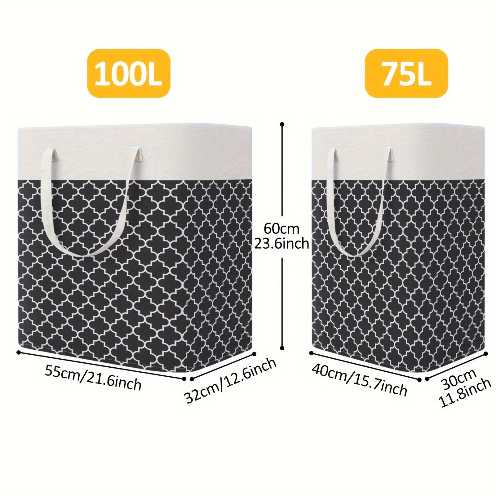 1pc Cesto de Ropa 75L Grande con Asas Extensibles, Cubierta de Tela, Cesto Plegable Alto para Ropa Sucia, Organizador de Lavandería, Bolsa de Almacenamiento para Juguetes, Accesorios para Dormitorio, Baño, Hogar y Familia, Accesorios para Lavandería, Col