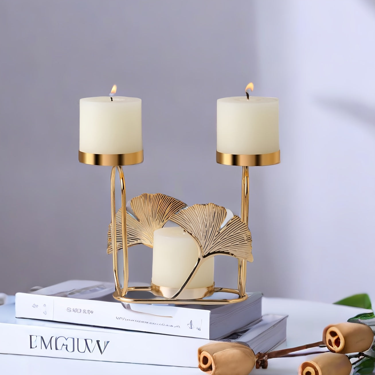 1pc Estilo Nórdico Minimalista Portavelas de Metal, Arte Moderno de Hierro para Mesa, Decoración de Hogar Luxuosa para Salón, Comedor y Mesa de Café, Decoración para Ceremonias y Bodas
