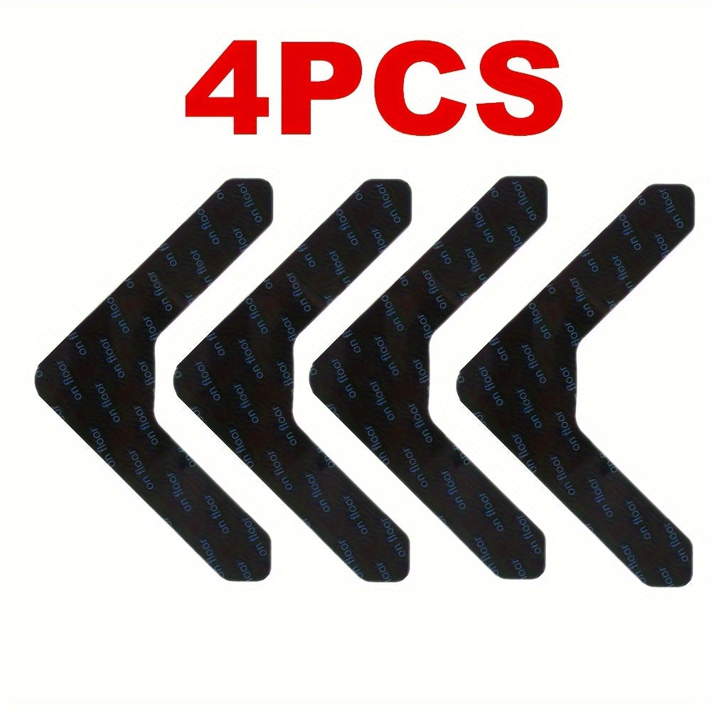 4/8/16/24pcs Etiquetas de alfombra reutilizables, Etiquetas de alfombra antideslizantes y lavables, Esquina de alfombra de madera dura, Previenen que las alfombras se muevan y se enrollen en los bordes, Etiqueta de alfombra en forma de U puede cortarse l