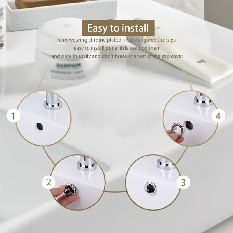 4 piezas de tapones de desagüe elegantes de acero inoxidable con perilla decorativa - Antifugas, fáciles de instalar, para baño y cocina, diseño moderno para lavabos, accesorio para fregadero