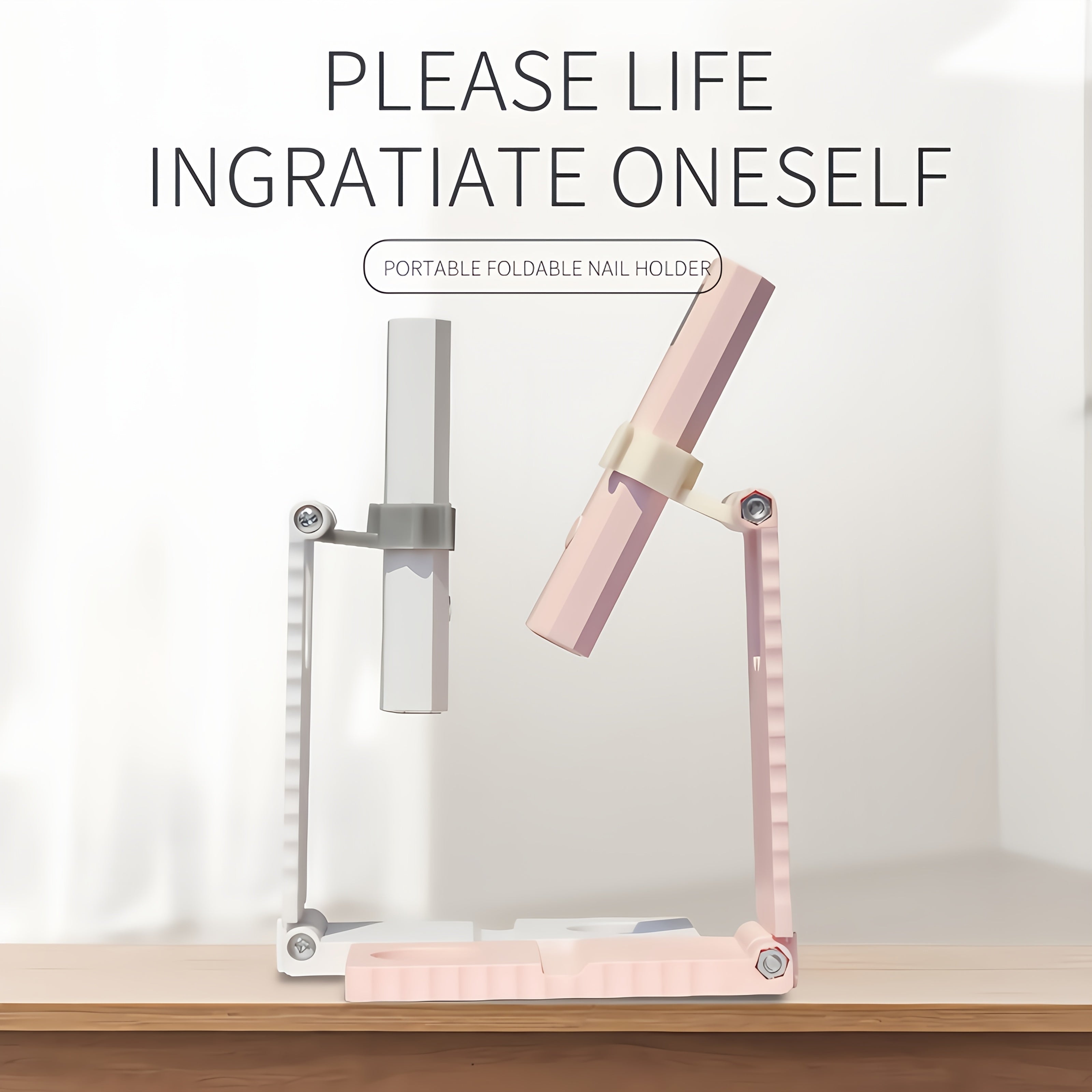 Linterna LED 2 en 1 para Uñas con Soporte - Recargable USB, Luz Portátil para Uñas y Pies, Incluye Pantalla LCD, Opciones Blanco y Rosa, Diseño Multifuncional sin Cable, Accesorios para Gel