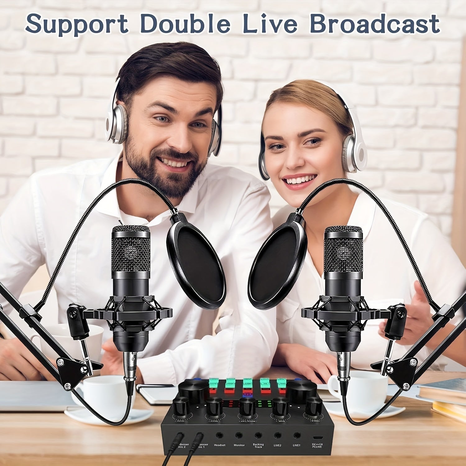 Kit de Interfaz de Audio NXG - Tarjeta de sonido profesional todo en uno con micrófono condensador, batería recargable, control de volumen y soporte: ideal para grabación de alta calidad, transmisión en vivo, streaming, juegos y karaoke