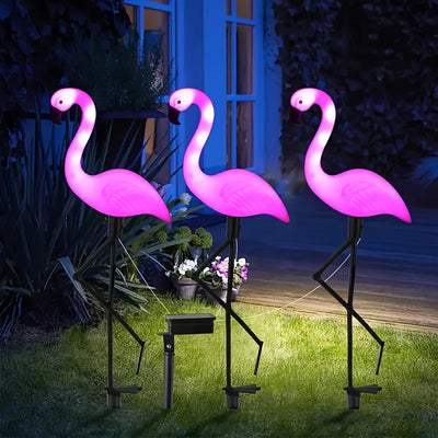1 paquete de luz solar simulación de flamenco, decoración ambiental para jardín y césped exterior