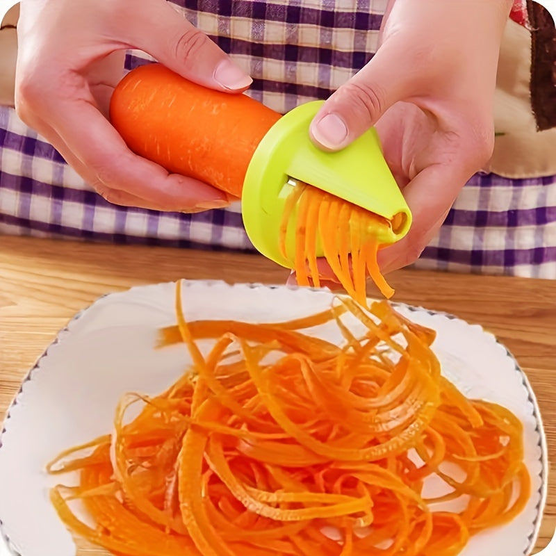 Conjunto de cortador de mandolina multifuncional para cocina - Material ABS, color mixto, cortador de verduras giratorio para triturar, juliana y espiralizar - Paquete de 1/2/4 piezas