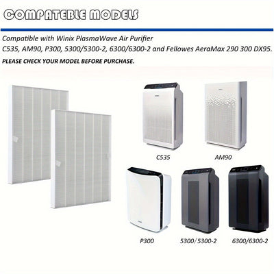 Paquete De 2 Piezas, Filtros Hepa Verdaderos Purificadores De Aire Winix Plasmawave C535, Am90, P300, 5300/5300-2, 6300/6300-2, Compatible Con Winix Plasmawave C535, Am90, P300, 5300/5300-2, 6300/6300-2 Purificadores De Aire