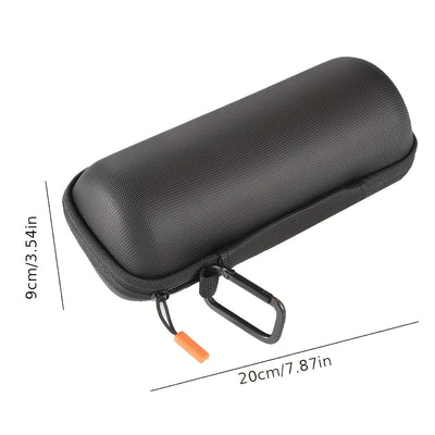 Estuche para altavoz Flip 3/4/5/6, resistente al agua, de EVA, portátil, con cierre de cremallera seguro y asa, imitación cuero, fácil de limpiar, negro (solo estuche)