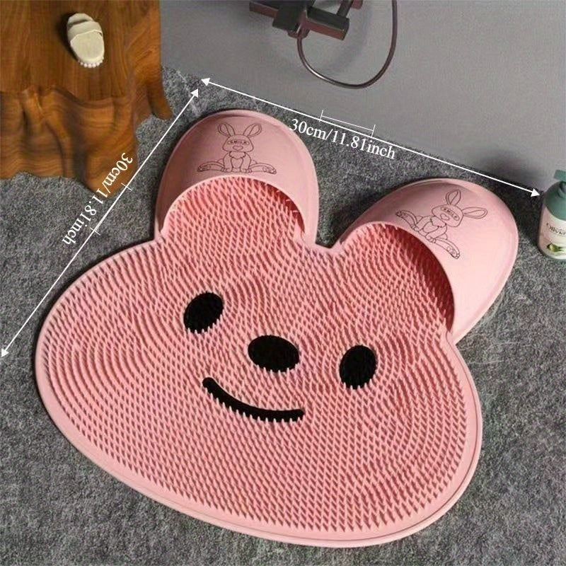 Paquete de 2 piezas de color gris y blanco, 1 pieza de paquete individual de 3 colores, masajeador de pies y dedos de conejo de silicona, no resbala, no luz roja, removido en beige, adecuado para la ducha, el baño, los pies, las piernas - sin aceite, fác