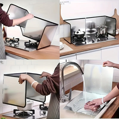 Protector de Cocina Antiadherente y Resistente al Calor - Panel Plegable para Estufa, 2 Tamaños Disponibles, Ideal para Hogar, Caravana o Camping - Diseño Doble Cara