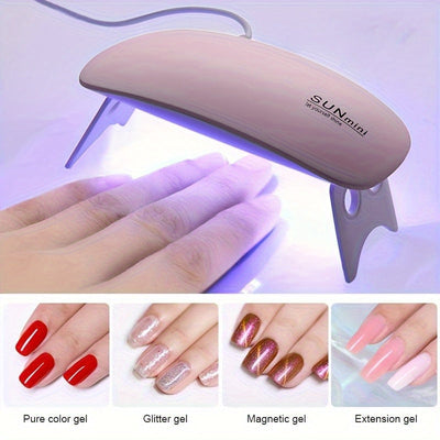 1pc Lámpara LED para Uñas - Secado Rápido con USB, Portátil /Secador de Uñas LED para Esmalte en Gel - Sin Pantalla, Diseño sin Enchufe para Hogar, Salón o Viaje - Compatible con Esmaltes LED, Accesorio de Belleza Compacto, Modelo Sin Pantalla