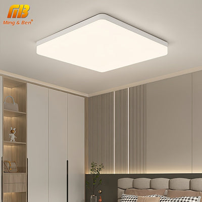 Plafón LED Cuadrado Ming&Ben de 34W - Modos de Blanco Cálido, Frío y Neutro, Diseño Ultrafino, Fácil Instalación, AC 100-240V - Ideal para Decoración de Dormitorio Moderno, Sala de Estar y Cocina, Decoración de Dormitorio