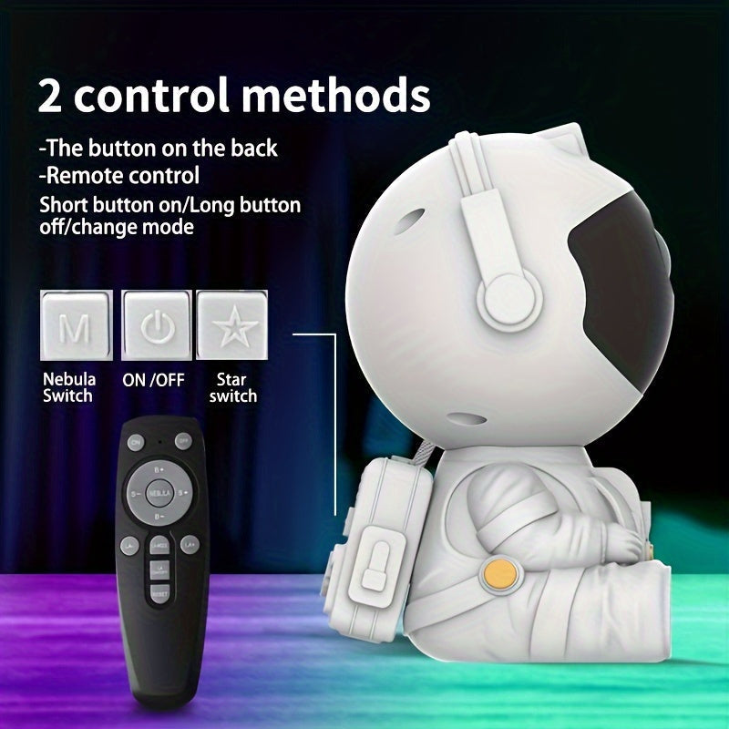 Proyector de Estrellas Nebulosa LED con Alimentación USB, Temporizador y Control Remoto - Cabeza Giratoria 360°, Perfecto para Salas de Juegos, Cines Caseros y Decoración de Dormitorios