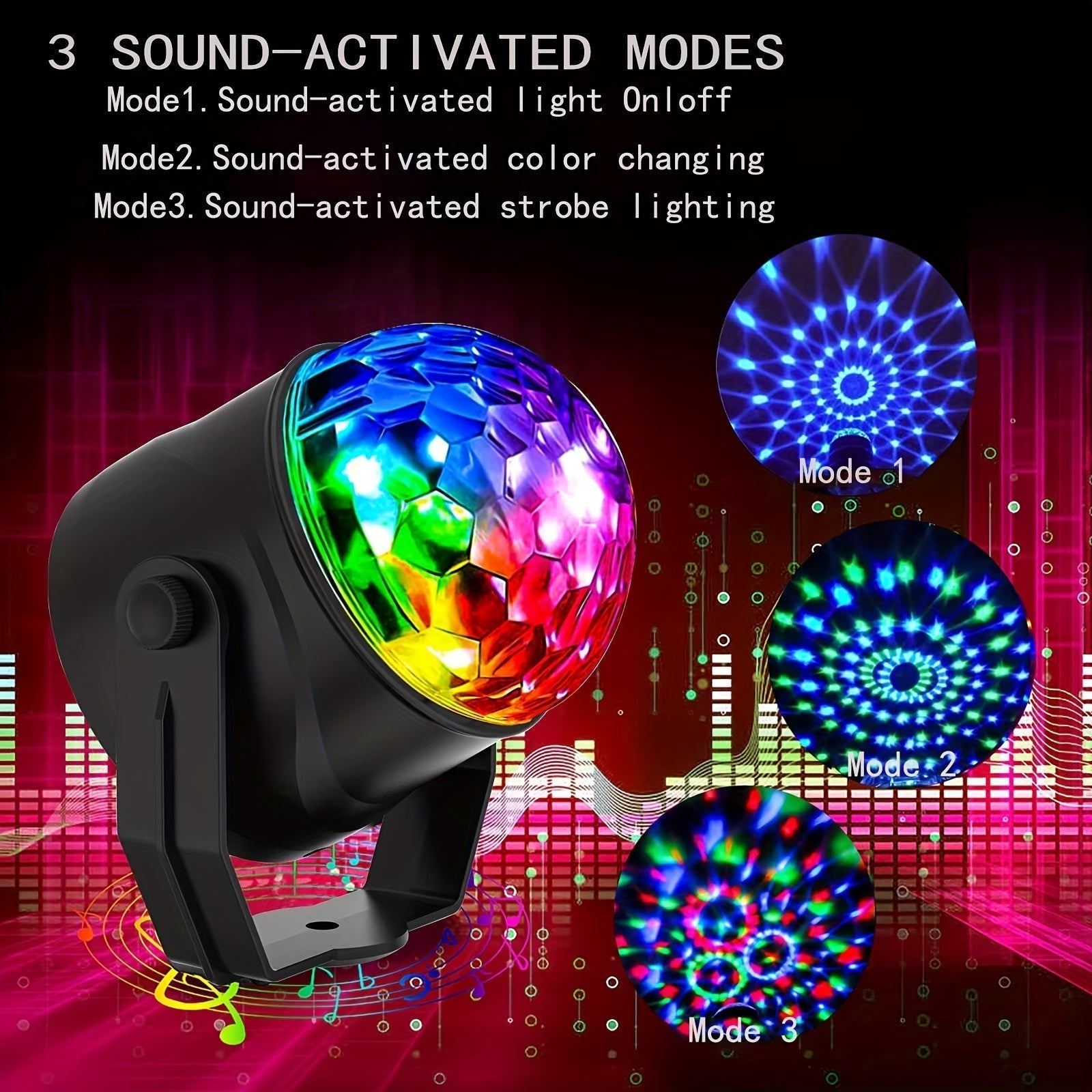 Luces de discoteca DJ, luz para fiestas, estroboscopio giratorio RGB, decoración ambiental con cambio de colores, alimentado por USB, ideal para bodas, clubes, Halloween, Navidad y cumpleaños, iluminación para eventos - mejor opción para decoraciones nav