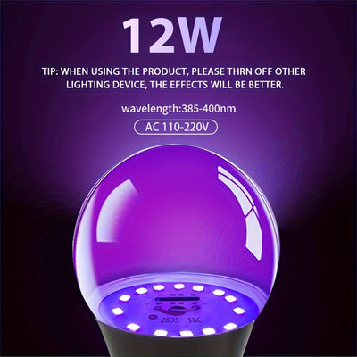 Bombilla de Luz Negra Kasotile, Bombilla LED de 12W de Luz Negra, Adecuada para Decoración de Halloween, Luz Negra UV UVA 385-400nm, Bombilla de Luz Negra A19, Adecuada para Luminar en la Oscuridad, Póster Luminoso de Cuerpo Humano Colorido para Fiestas,
