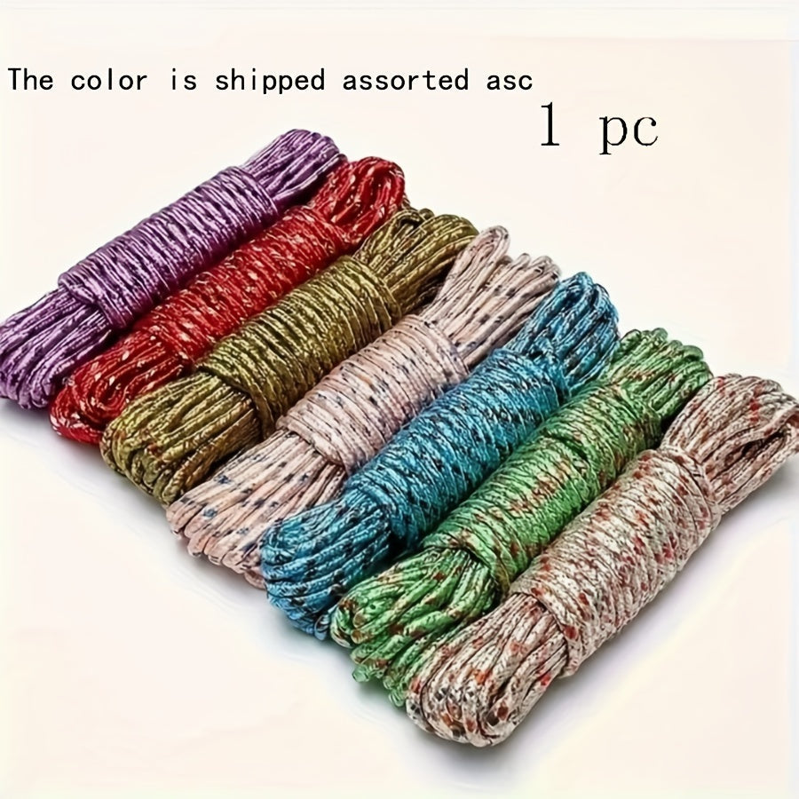 Cuerda para ropa resistente de nailon - 5.0 metros/10.0 metros multiusos, a prueba de viento y antideslizante para secado en balcón exterior, color aleatorio, cuerdas para tender