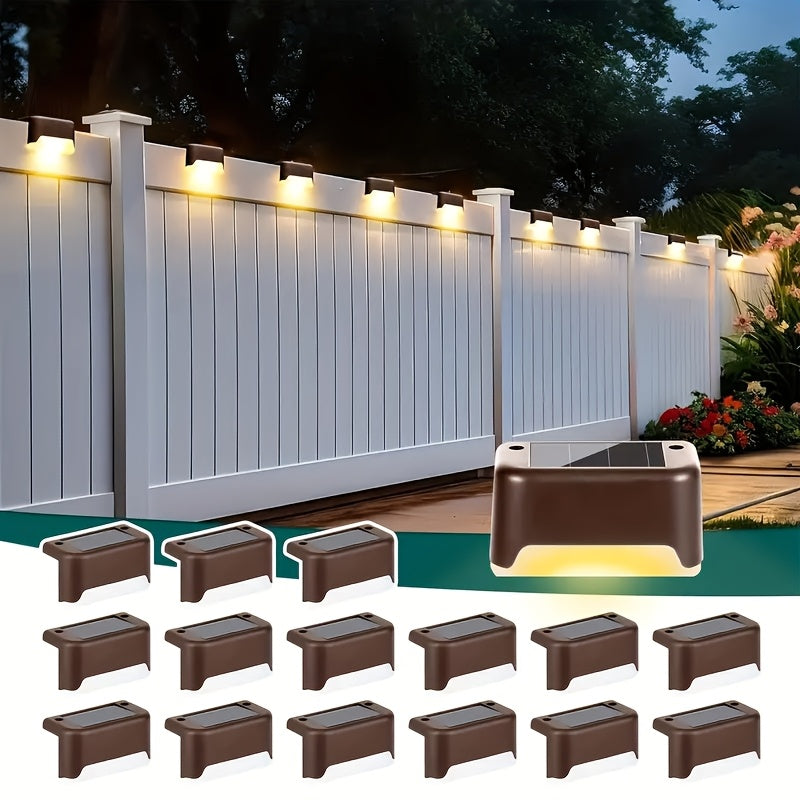 10 piezas de luces solares para jardín y exteriores - plástico duráble, LED eficiente en energía, ángulo ajustáble, ideál para escaleras, decks, caminos y cercas - perfécto para decoración de hogar y jardín, iluminación de caminos de jardín | iluminación