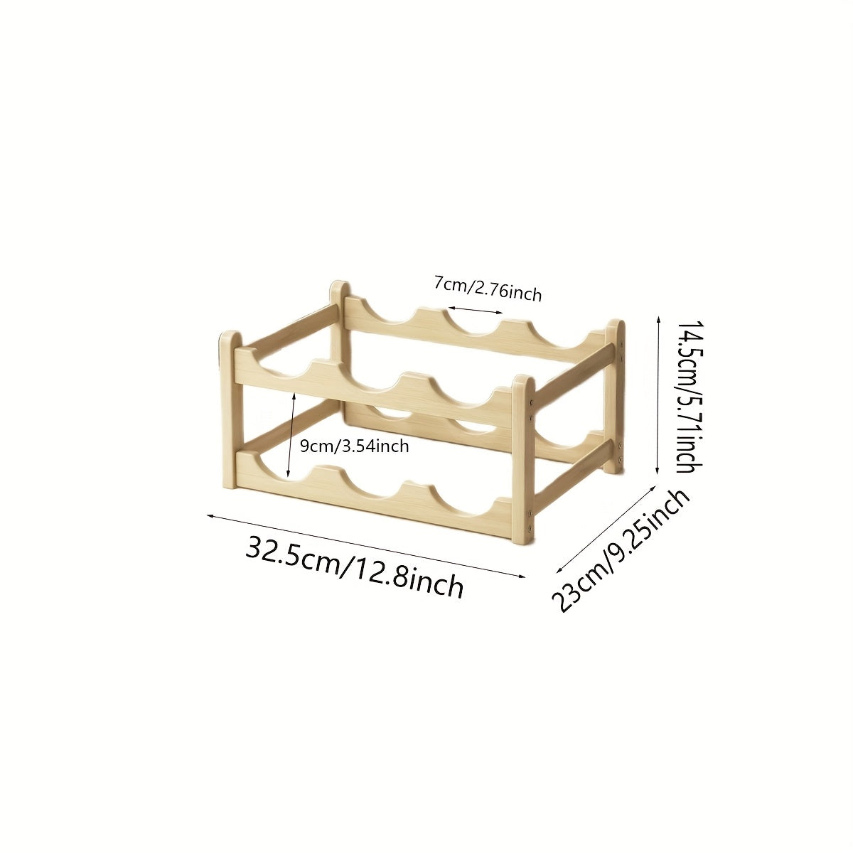 Soporte de Vino Apilable de Bambú de 2 Niveles – Soporte Independiente para Cocina y Hogar, Ahorra Espacio, Fácil Montaje Sin Herramientas, Diseño Moderno para Encimeras y Espacios Pequeños