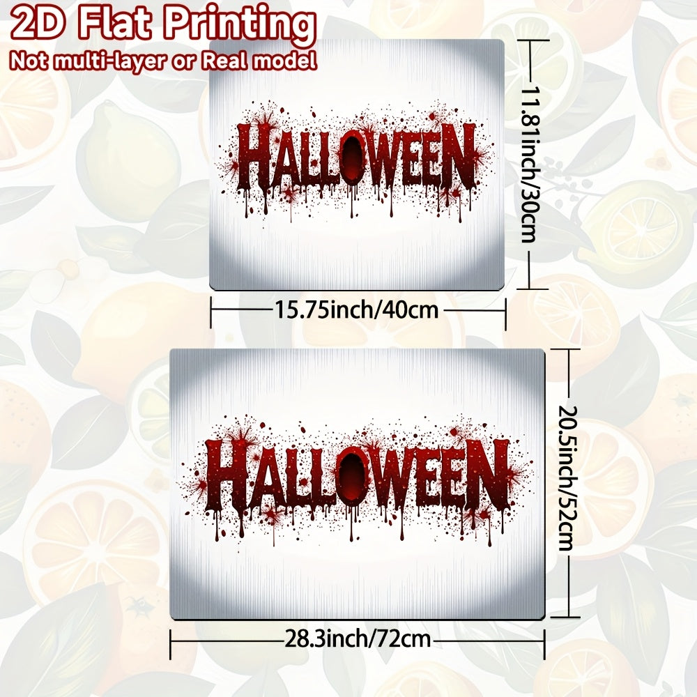 1pc Alfombrilla Protectora para Estufa de Halloween - Cubierta Decorativa con Temática de Terror y Salpicaduras de Sangre Roja, Compatible con Refrigerador, Lavadora y Secadora, Decoración para Fiestas de Halloween - Tapete para Electrodomésticos Fácil d