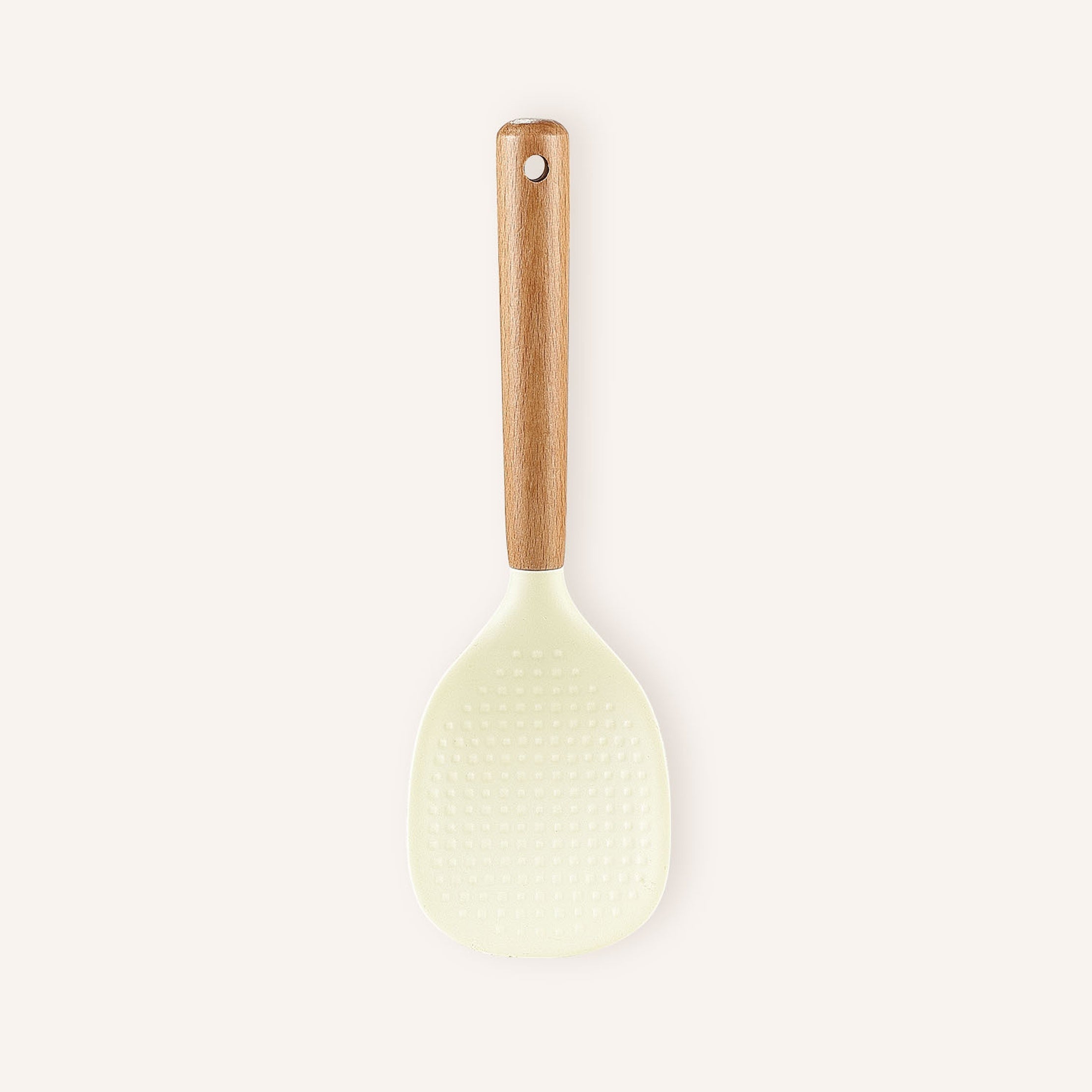 1 Unidad, Cuchara De Arroz De Silicona Con Mango De Madera, Utensilio Para Utensilios De Cocina Antiadherentes, Herramienta Para Servir Duradera Y Conveniente, Artilugio De Cocina
