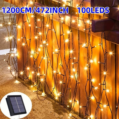Luces de Cadena Solar Estrella 12m 100 Luces