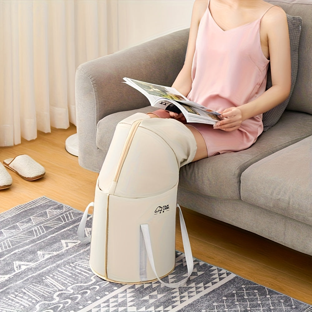 Bolsa de baño portátil plegable con diseño aislado - Color claro beige, plegable para uso en casa, material engrosado, no necesita electricidad, ideal para dormitorios y viajes, artículos esenciales para dormitorios|Bolsa de baño plegable|Bolsa de agua a
