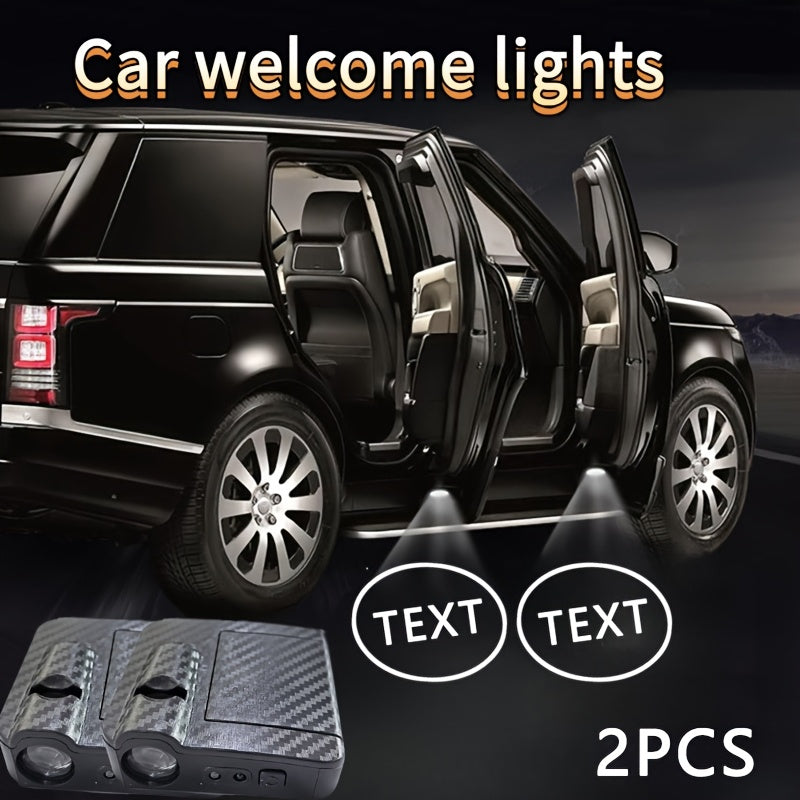 2 piezas de luces de puerta de coche para AMG, para for FIAT, para for JAGUAR, para MINI, para for PEUGEOT, para for MAZDA HD Proyector de luz de bienvenida de puerta Luces de umbral de puerta LED inalámbrico Luces de cortesía de puerta, sin batería