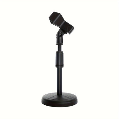 Soporte de Micrófono de Escritorio Ajustable con Clip - Compatible con Micrófonos de Hasta 4.32cm, Conector XLR, ABS Negro