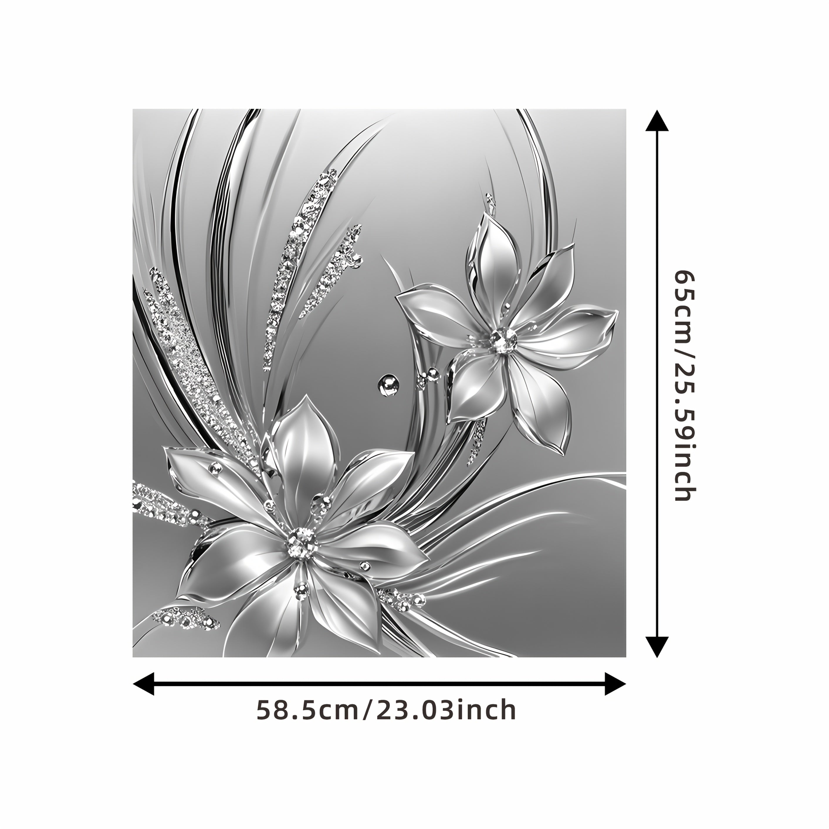 1 pieza de metal plateado con relieve de flores 2D, cubierta magnética para puerta de lavavajillas, decoración con imán, imán de flores de metal plateado, imán plateado, adecuado para decoración de pintura de cubierta de puerta de lavavajillas, póster de