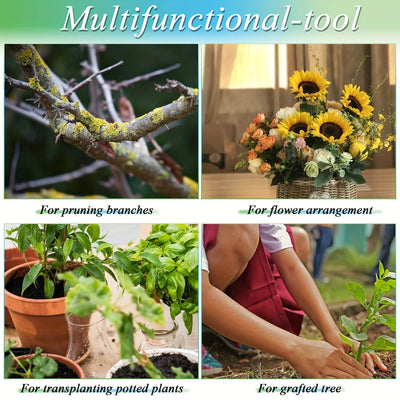 Navaja de Injerto de Acero Inoxidable - Herramienta Manual Retro para Juntar Frutas y Árboles Hortalizas, Mango Ergonómico con Hoja de Precisión, Sin Necesidad de Electricidad para Jardinería Profesional y Aficionada