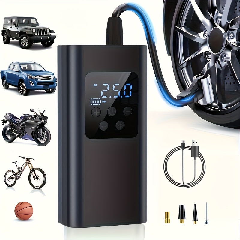 Compresor de aire digital portátil, inflador de llantas, ideal para autos, motocicletas y bicicletas
