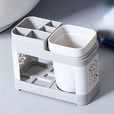 Juego de Portacepillos y Portapasta de Dientes con Diseño Chic y Drenaje - Ideal para la Organización del Baño, Decoración del Hogar