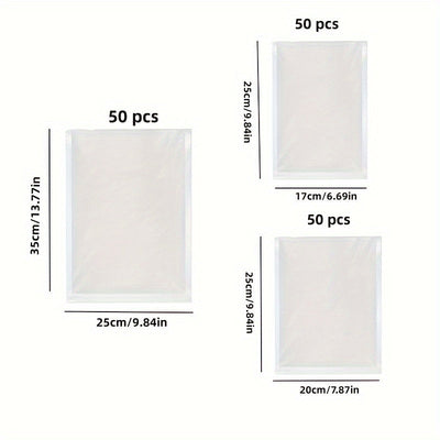 100pcs Bolsas de Sellado al Vacío Premium - Grado Comercial para Almacenamiento y Frescura de Alimentos, Ideales para Cocinas Domésticas, Compatibles con Todas las Máquinas Selladoras al Vacío