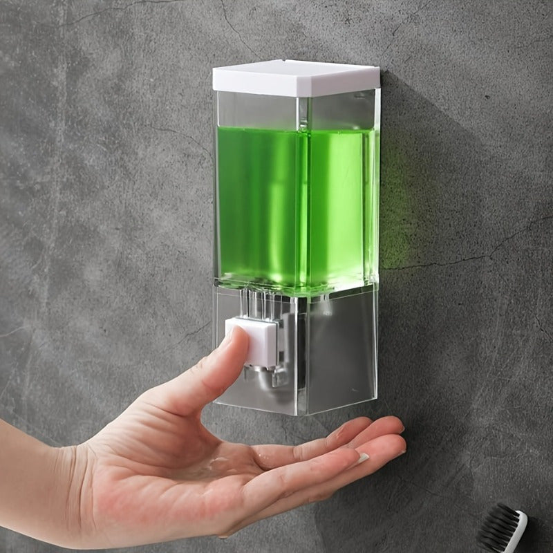 Dispensador de jabón y champú para pared sin taladrar - Organizador transparente para baño que ahorra espacio, diseño minimalista moderno en plástico duradero, estante para ducha fácil de limpiar - Regalo para Navidad, Día de San Valentín, Pascua, materi