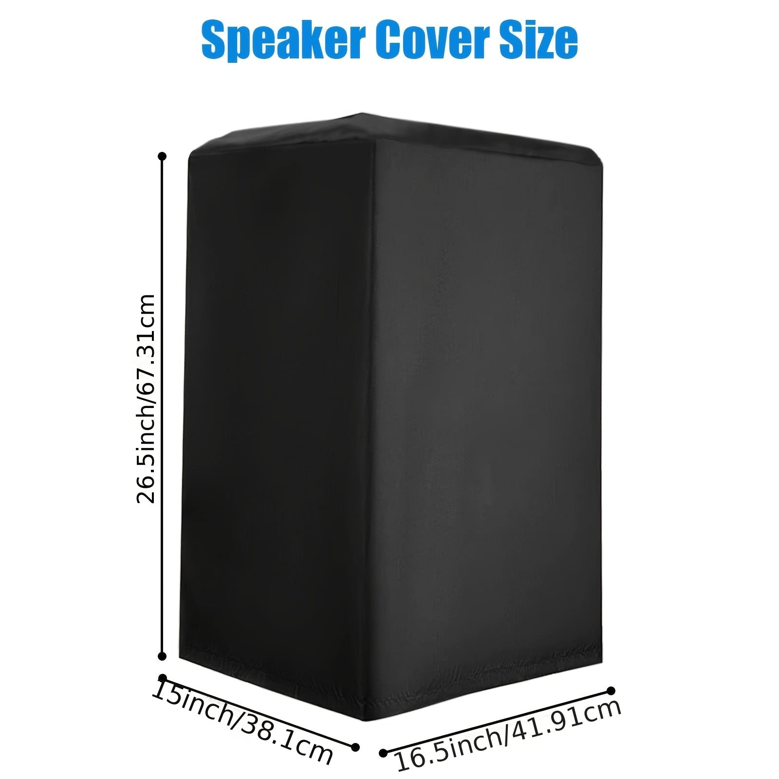 Cubierta Impermeable y Antipolvo para Altavoz - Tela Oxford Recubierta de Plata 210D con Fondo con Cordón, Negra