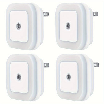 Audeanor 4pcs Luces Nocturnas LED Inteligentes - Encendido/Apagado Automático con Sensor de Movimiento, Iluminación de Pared para Dormitorio, Cocina, Escaleras y Pasillo, Lámpara de Luz Nocturna Inteligente