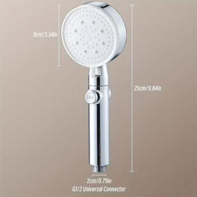Nuevo Llave de Parada de Agua Plateada de Cinco Velocidades: Cabezal de Ducha con Filtro Presurizado, Calentador de Agua de Ducha, Agua Purificada para el Hogar, Set de Belleza de Descloración, Estilo Clásico