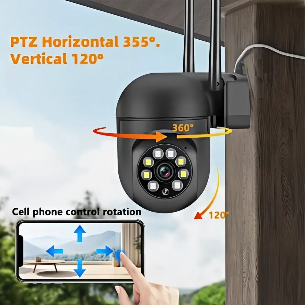 2 unidades de cámaras de seguridad inalámbricas WiFi de 1080P HD con visión panorámica de 360°, seguimiento automático, charla bidireccional, visión nocturna de color, alertas de detección de movimiento para cuidado de bebés/mascotas/personas mayores, vi