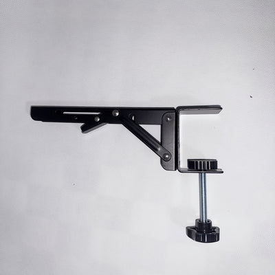 Extensión de escritorio de acero negro moderno - Extensor de escritorio de computadora plegable sin taladro con altura ajustable, sujeción sólida para hogar y oficina, extensión de escritorio, acabado metálico elegante, construcción duradera