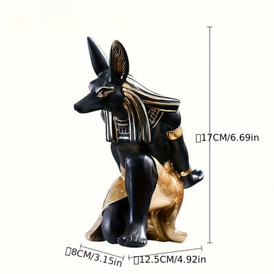 1/2pcs Soporte de Vino Anubis Dios del Perro, Base para Juegos Artesanal, Decoración Creativa en Resina con Tema Egipcio, Adorno de Escritorio