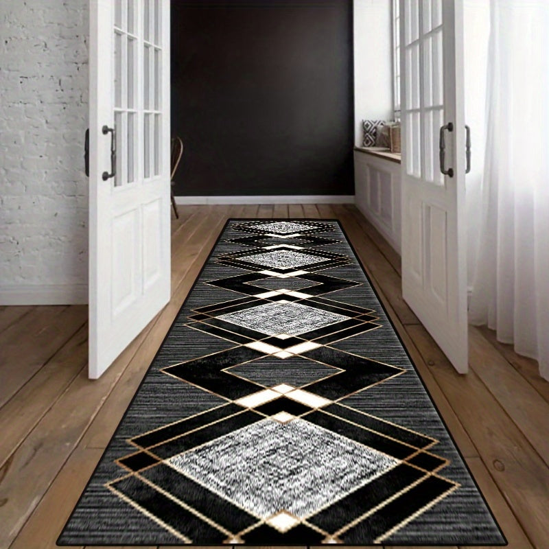 Alfombra larga bohemia vintage, suave, lavable a máquina, forma rectangular, 100% poliéster, para interior y exterior, pasillo, cocina, lavandería, decoración de dormitorio, 1 unidad