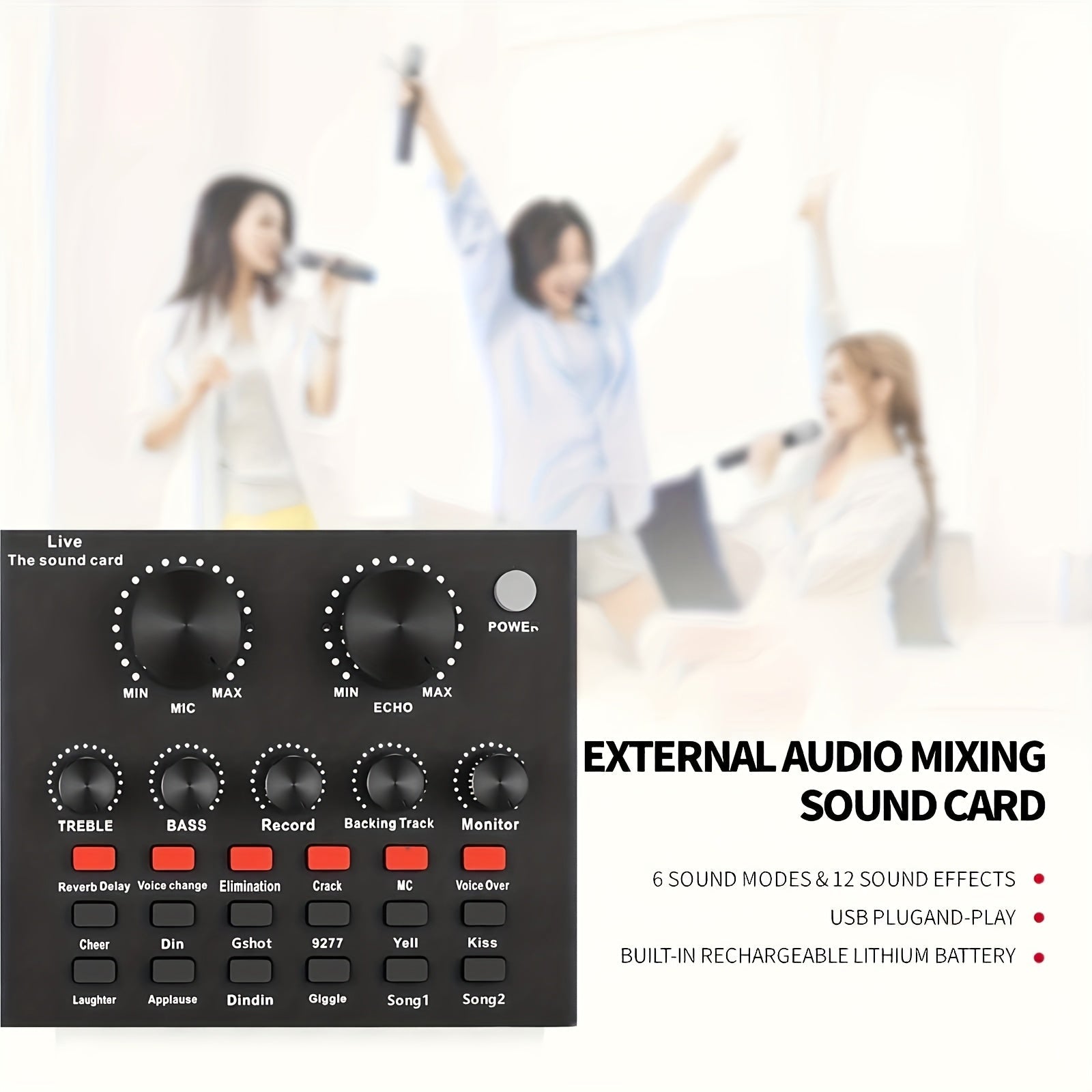 Kit completo de podcasting con micrófono BM800, tarjeta de sonido V8 y cambiador de voz, alimentado por USB o batería, ideal para grabar, cantar, transmitir en vivo y jugar, color negro