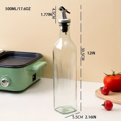 Dispensador de Aceite de Oliva de Vidrio a Prueba de Fugas con Embudo - Perfecto para Cocinar, Barbacoas y Picnics | Esencial de Cocina Libre de BPS