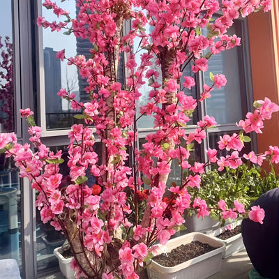 30pcs Flores de Cerezo Rosas Artificiales Elegantes - Ideales para Celebraciones de Bodas, Exhibiciones de Jardín al Aire Libre & Decoración del Hogar - Perfectas para Primavera, Verano, San Valentín, Pascua, Día de San Patricio - No Incluye Contenedor,
