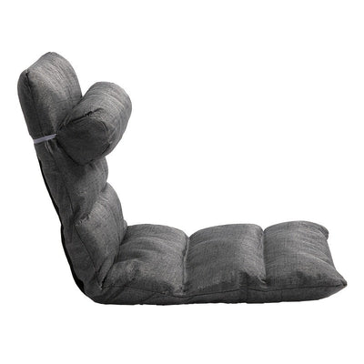 Silla de Oficina Moderna para el Hogar con Ángulo Ajustable, Respaldo Envuelto en Esponja Suave, Ideal para el Hogar, Dormitorio, Dormitorio, Balcón - Tela Gris/Metal, Cojín para Silla de Oficina, Uso de Computadora