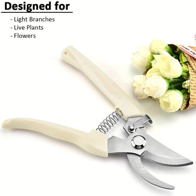 1pc/2piezas Juego de Tijeras de Podar para Jardín de Mayores Cuchillas Afiladas para Cortar Flores, Recortar Plantas, Bonsai y Recoger Frutas