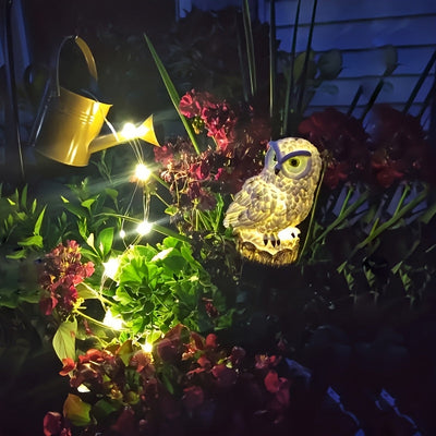 1pc Luz LED Solar con Patrón de Búho y Estaca - Decoración Exterior de Plástico Duradero, Batería Incorporada para Navidad Halloween Jardín Patio Césped, Regalo para Amantes de los Búhos, Iluminación Festiva, Material Resistente al Clima, Decoración de L