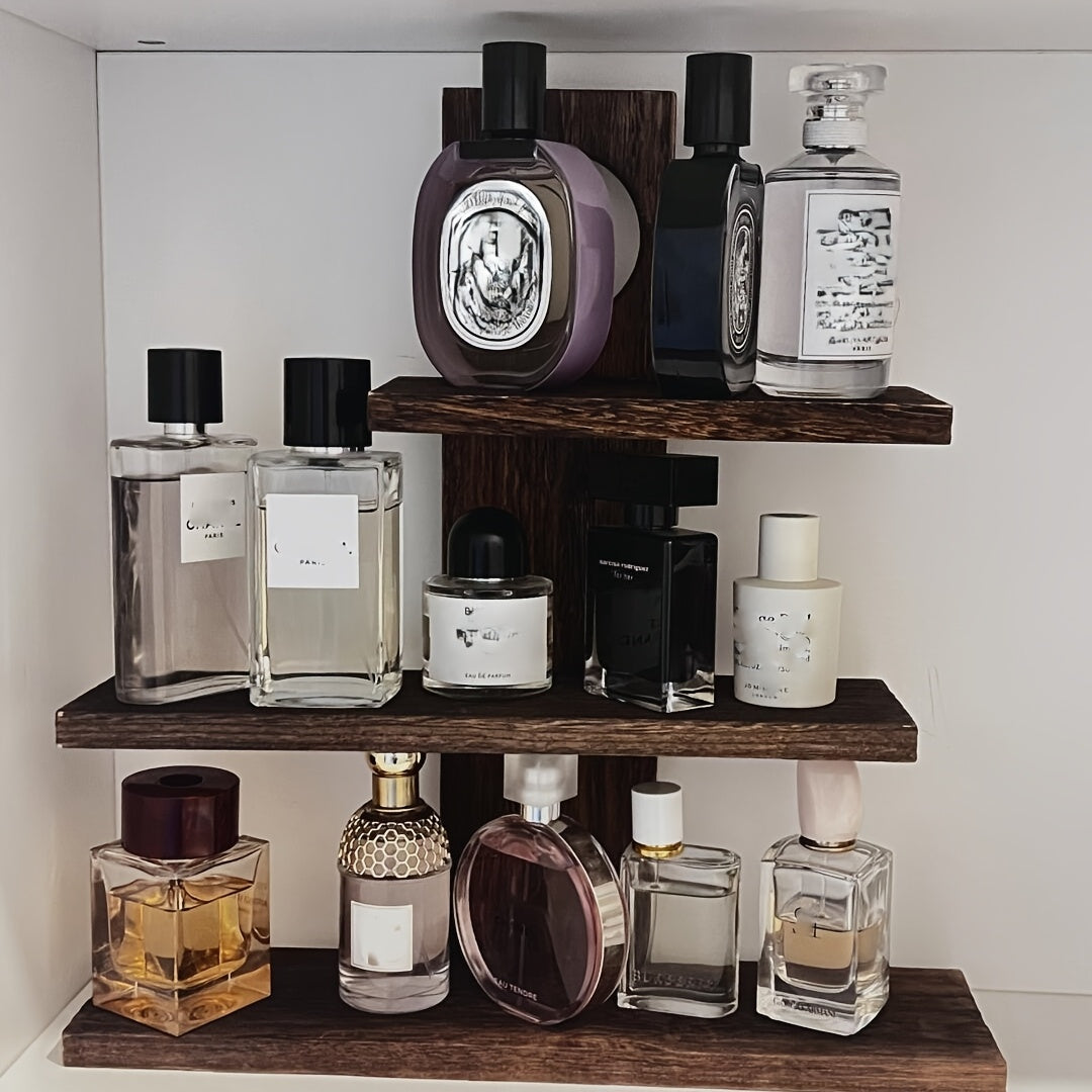 Estante de especias de cocina de madera dura estilo vintage con almacenamiento abierto - Ideal para exhibir juegos de té, tazas y persianas - Montaje en suelo, no necesita electricidad, perfecto para organizar cosméticos y perfumes, exhibición de juegos